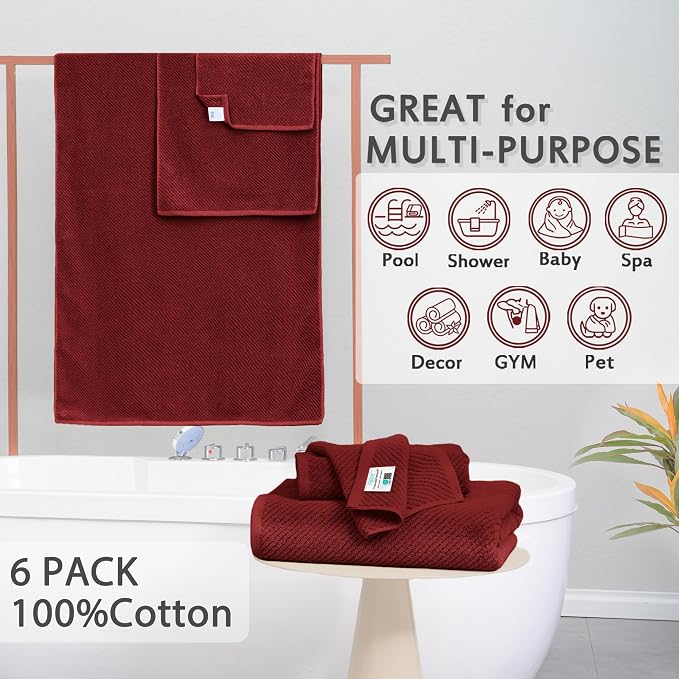 VOOVA & MOVAS Burgundy Towel Set - Image 3