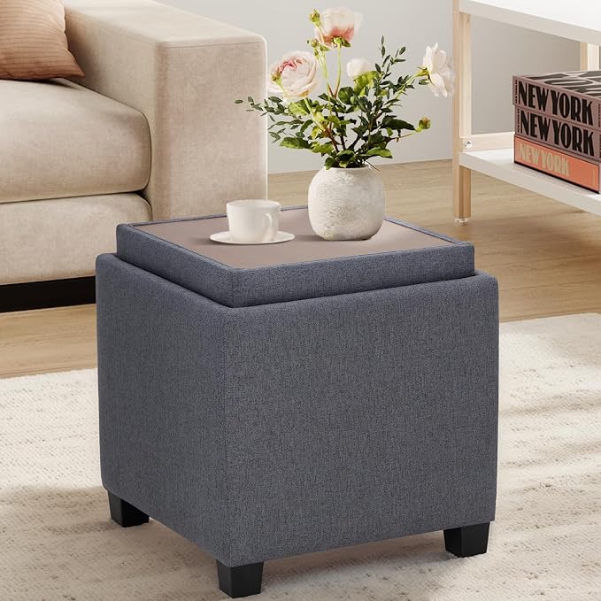 COLAMY Fabric Square Storage Ottoman by COLAMYINC