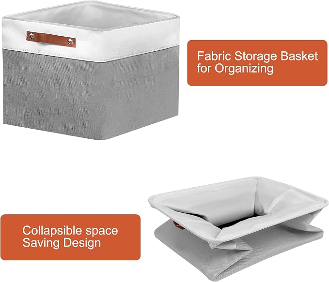 13in Open Fabric Storage Basket - Image 6