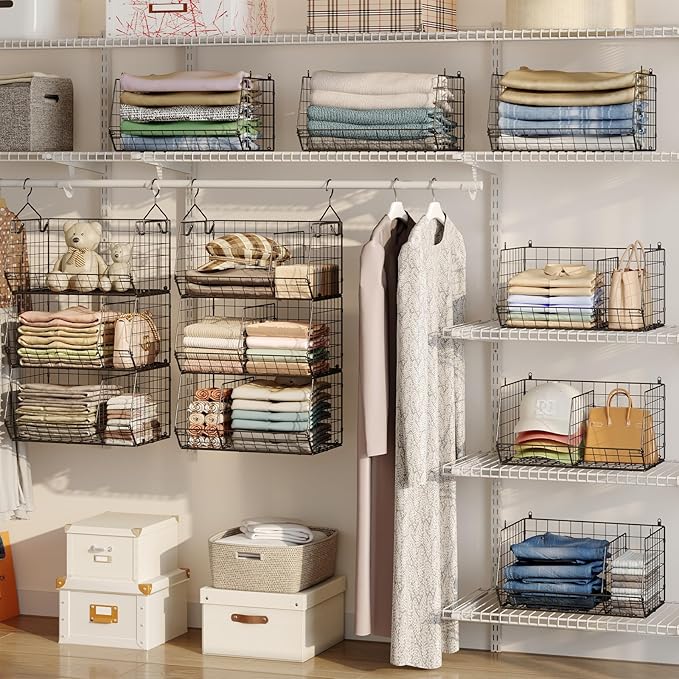 3 Tier Closet Hanging Shelves - Image 2