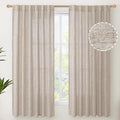 YoungsTex Beige Linen Semi Sheer Curtains 63 Inch Length by YoungsTex