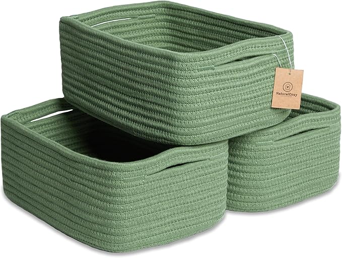 NaturalCozy 11.8"x8"x4.5” Rectangle Storage Baskets by NaturalCozy