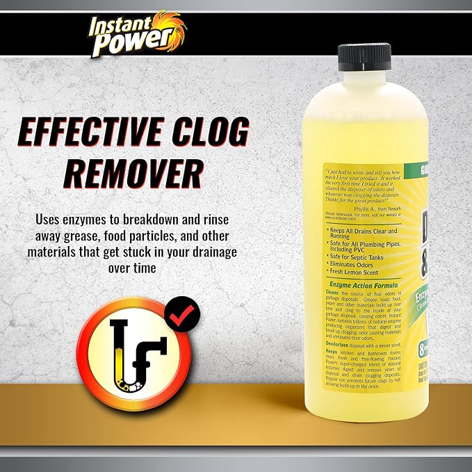 Instant Power Disposal and Drain Cleaner – Liquid Enzyme Clog Remover, Cleans - Image 3