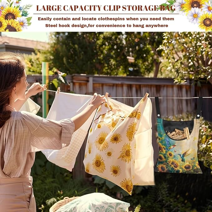 2 Pcs Clothes Pin Hanging Bag - Image 6