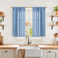 YoungsTex Denim Blue Linen Curtains 40 Inch Length by YoungsTex