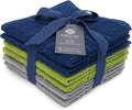 100% Cotton Terry Dish Cloth & Dish Towel, 6 Pack, Super Soft and Absorbent by Ecotribe