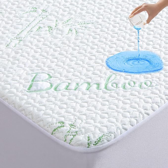 GOONIK Full Size Mattress Protector, Breathable Bamboo Viscose Waterproof Full by GOONIK