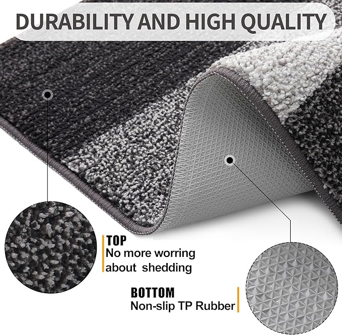 Kitinjoy Indoor Outdoor Door Mat, 59x20 Non-Slip Absorbent Dirt Trapper - Image 3