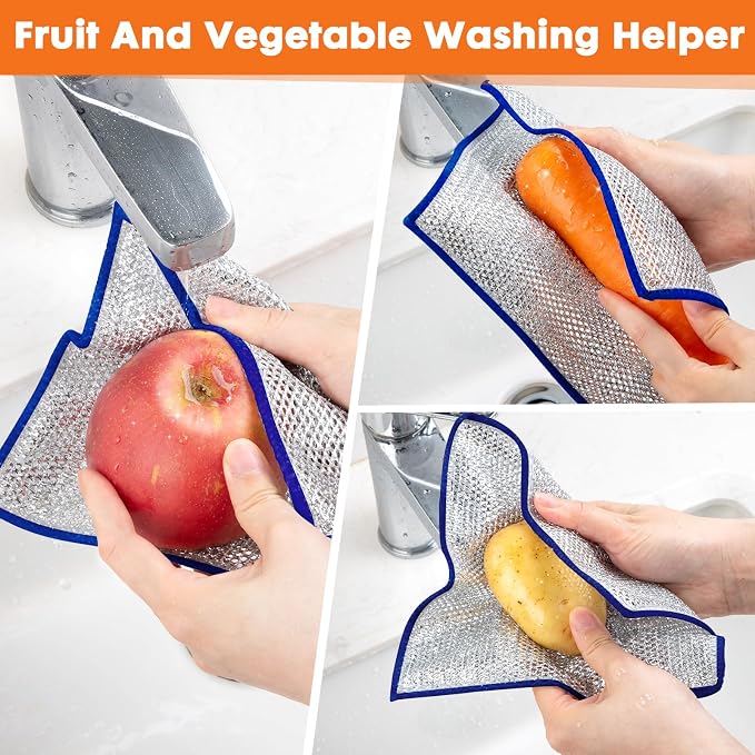 COBETE Non Scratch Wire Dishcloth, Double-Layer Wire Dishwashing Rags - Image 5