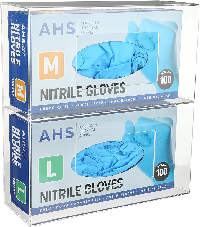 AMERICAN HOSPITAL SUPPLY Wall-Mount Double Glove Dispenser | Clear Acrylic by AHSAMERICANHOSPITALSUPPLY