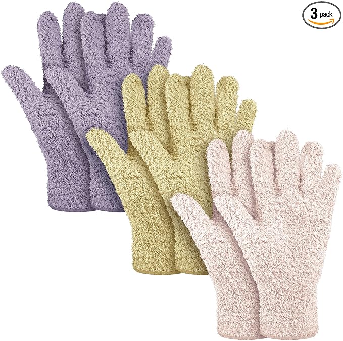 Patelai 3 Pairs Microfiber Plant Dusting Gloves Leaf Cleaning Gloves by Patelai