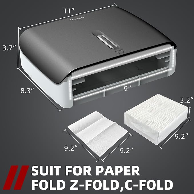 Bathroom Paper Towel Dispenser Pack of 2 Durable ABS Plastic Easy Installation - Image 6