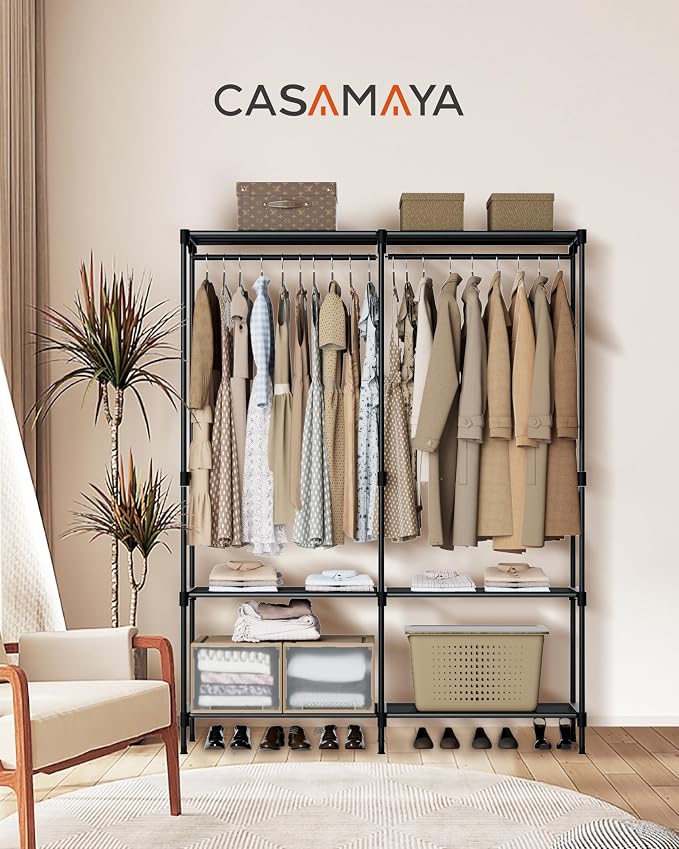 Clothes Rack, Portable Closet, 54.3 Inch Large Capacity Wardrobe Closet - Image 2