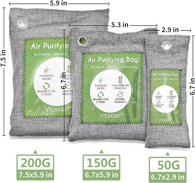 16 Pack Bamboo Charcoal Air Purifying Bag, Activated Charcoal Bags Odor Absorber - Image 9