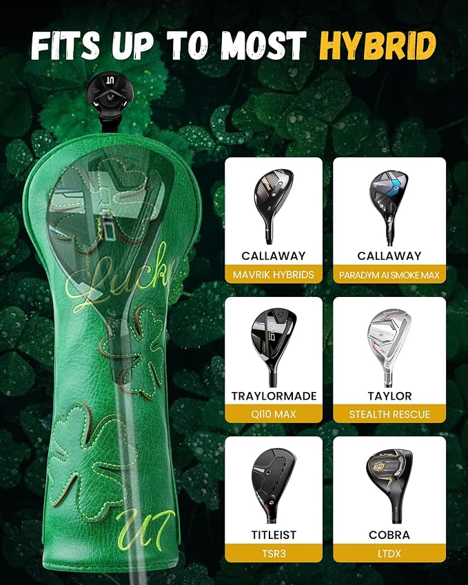 Golf Headcovers Golf Club Head Covers Four Leaf Clover Good Luck Charm - Image 5