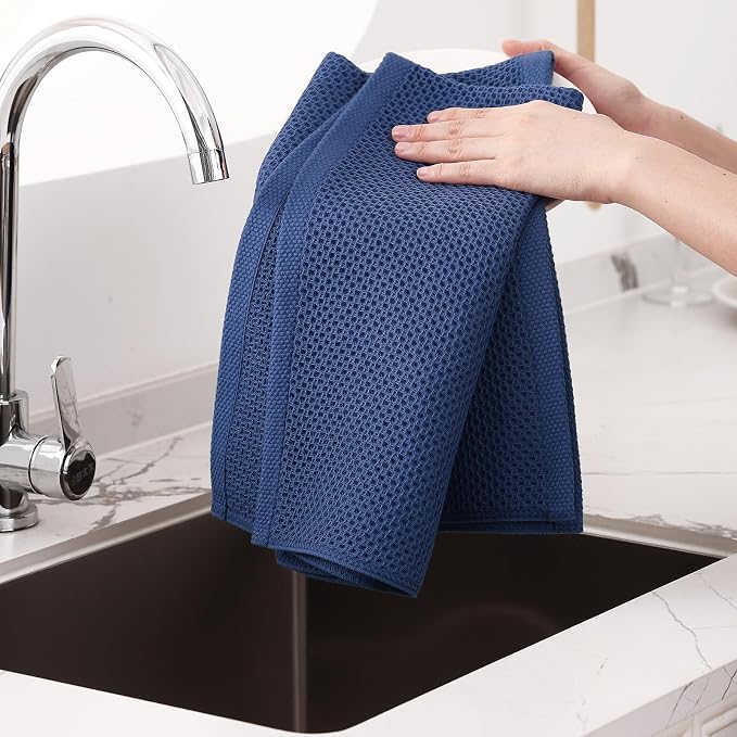 Homaxy 100% Cotton Oversized Waffle Weave Kitchen Dish Towels, Ultra Soft - Image 4