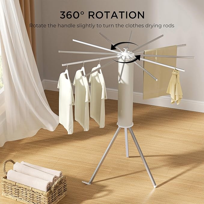 Tripod Clothes Drying Rack, Garment Rack Portable and Foldable Space Saving - Image 3