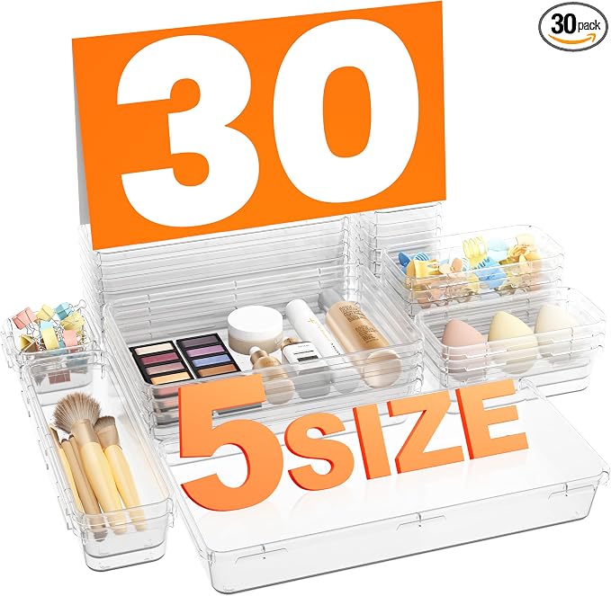A-LuGei 【Military Grade】 Drawer Organizer, 【】 Clear Makeup organizer by A-LUGEI