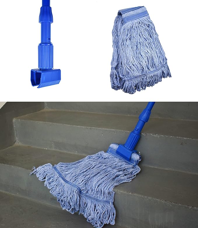Mop Head Replacement Commercial Heavy Duty String Blue Wet Mop Heads - Image 7
