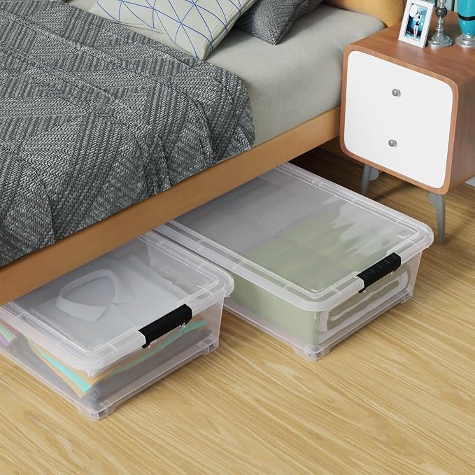 25 Quart Under Bed Clear Latch Bin - Image 5