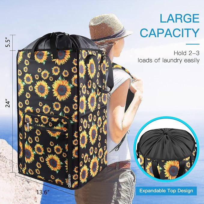 Bukere Laundry Hamper, Extra Large 2 in 1 Laundry Backpack Bag - Image 2