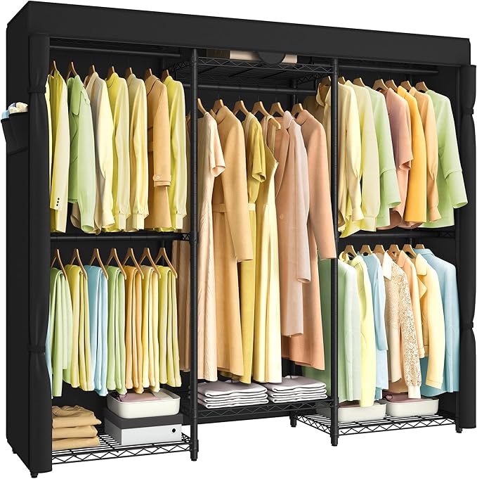 SONGMICS Heavy-Duty Clothes Rack, Garment Rack, Portable Closet, 68.7-Inch Wide by SONGMICSbySONGMICSHOME