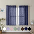 Aiyufeng Navy Curtains 45 Inch Length 2 Panels Set, Farmhouse Soft Airy by Aiyufeng