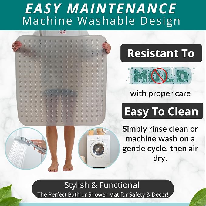 ENKOSI Extra Large Square Non Slip Shower Mat - Image 4
