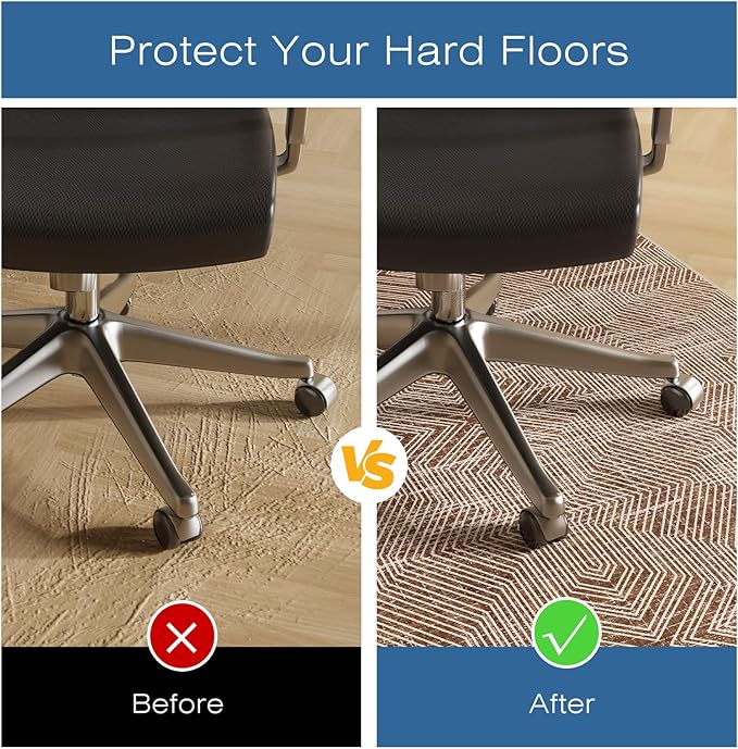 Office Chair Mat for Hardwood & Tile Floor, Anti-Slip Under Desk Rug Floor - Image 4