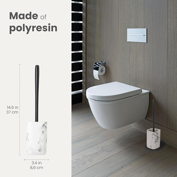 Vigar Zense Toilet Brush and Holder Set, Toilet Bowl Brush - Image 2