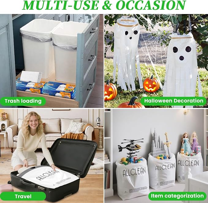 Trash Bags 15 Gallon Tall Kitchen Drawstring Garbage Bags, Fit 13-15 Gal Bins - Image 8