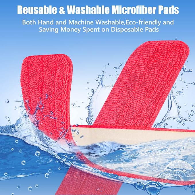 HOMTOYOU Reusable Mop Pads for Swiffer PowerMop: 6 Pack Microfiber Pad Refills - Image 5