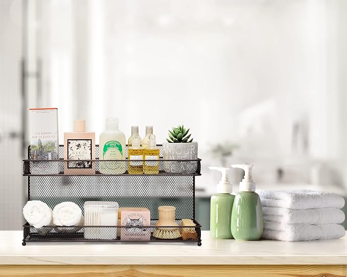 CAXXA 2 PK 2 Tier Mesh Kitchen Counter-top or Wall Mount Spice Rack Jars - Image 7
