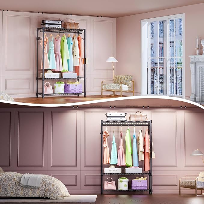 IZEUK 3 Tier Heavy Duty Garment Rack Wire Clothes Rack - Image 5