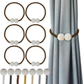Hion Magnetic Curtain Tiebacks Dark Brown 6 Pack, Curtain Tiebacks Buckles by Hion