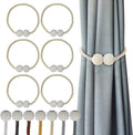 Hion Magnetic Curtain Tiebacks Beige 6 Pack, Curtain Tiebacks Buckles Holdbacks by Hion