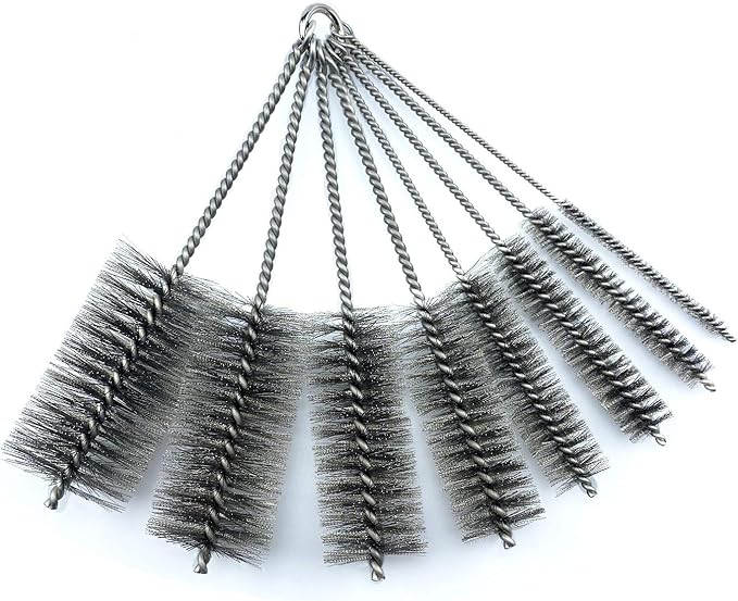 Pipe Cleaning Brush Set Stainless Steel Bristles, 8 Piece Variety Pack by Ctsyuqoo