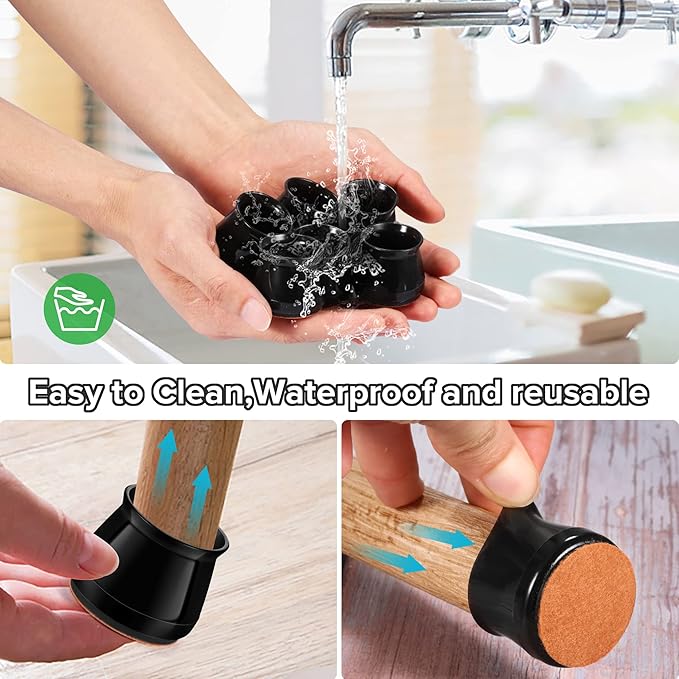 24PCS Upgraded Silicone Chair Leg Floor Protectors - Image 6