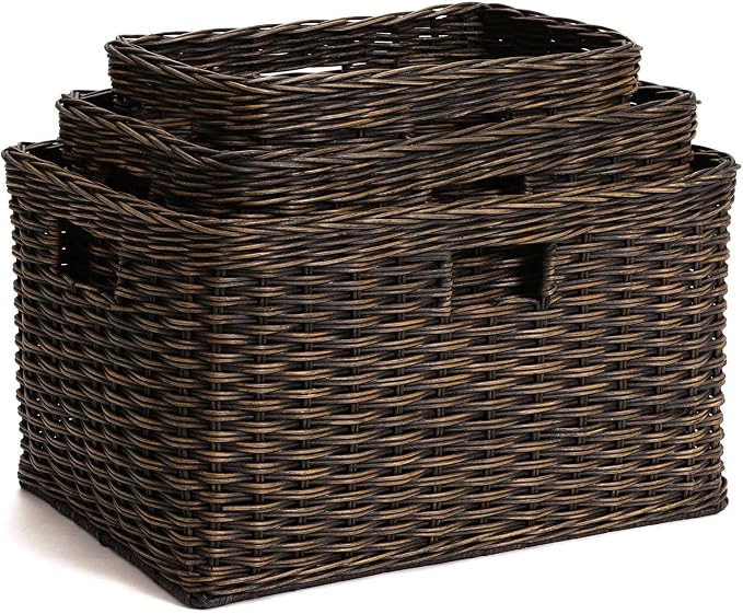 The Basket Lady Tall Rectangular Wicker Storage Basket, 16.5 in L x 10.5 in W x - Image 5
