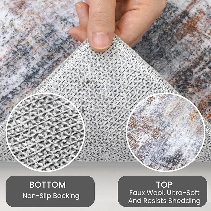 IOHOUZE Abstract Runner Rug 3x14 Ft Washable Runners - Image 4