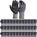 LOCCEF Safety Work Gloves MicroFoam Nitrile Coated-12 Pairs, Seamless Knit by LOCCEF