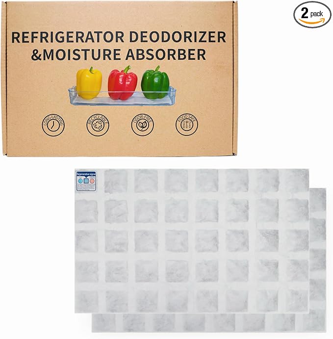2 Pack Refrigerator Deodorizer, Outperforms Baking Soda Fridge Deodorizer by Aeribbon