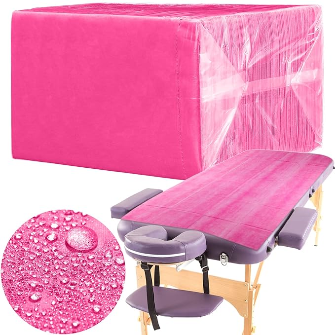 Breling 100 Pcs 31.5 x 71 Inch Disposable Bed Sheets Oil-proof PE Film Massage by Breling