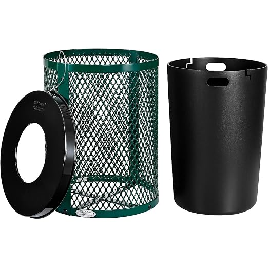 Global Industrial Outdoor Diamond Steel Trash Can - Image 2