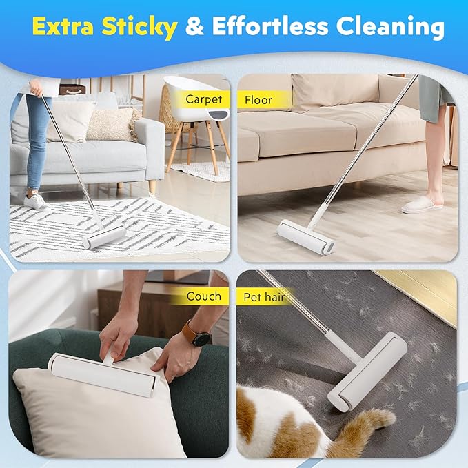 9.49'' Large Lint Rollers for Carpet and Floor, Extra Sticky Giant Rollers - Image 6