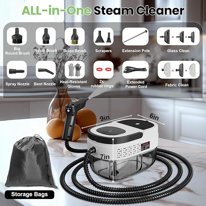 Handheld Steam Cleaner for Home, 2500W High Pressure Steam Cleaner for Car - Image 5