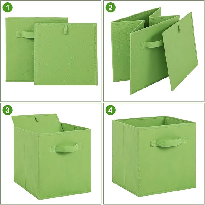 Stero 13x13x13 Inch Fabric Storage Bins 6 Pack Fun Colored Durable Storage Cubes - Image 3