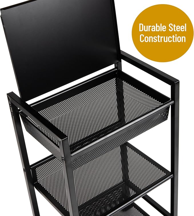 Mind Reader Cart with Covered Compartment, Office Organizer, 15.5" L x 11" W x - Image 4