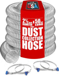 PVC Dust Collection Hose w/4 Thumbscrew Clamps, Puncture Resistant, Carbon by Fulton