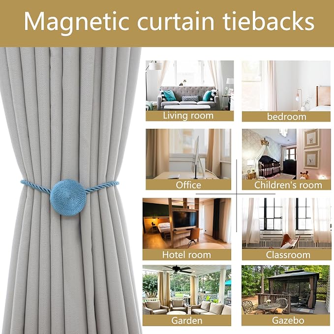 Magnetic Curtain Tiebacks - 12mm Magnetic Tie Backs - Image 7